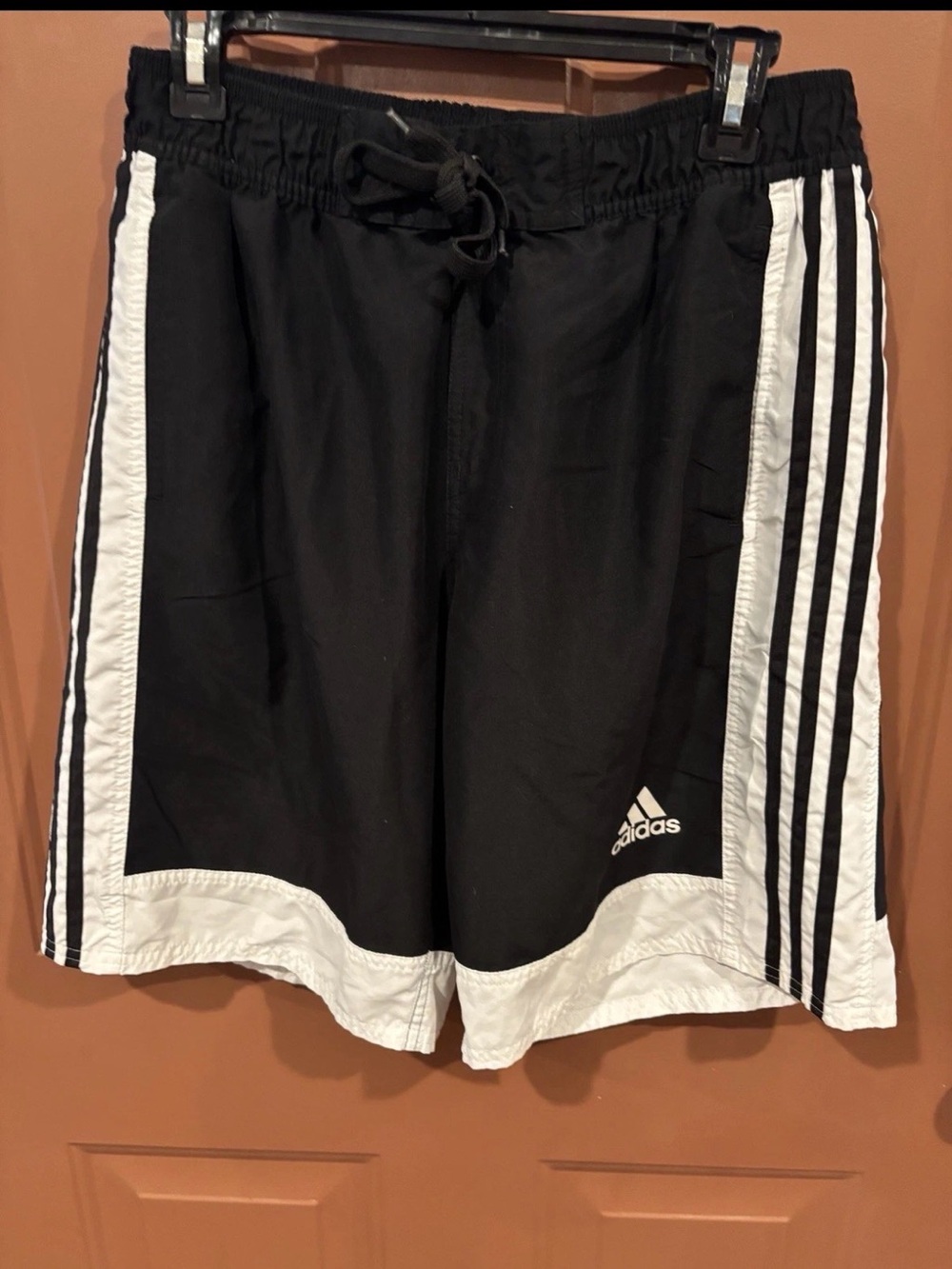adidas Men’s Black & White Athletic swim Shorts